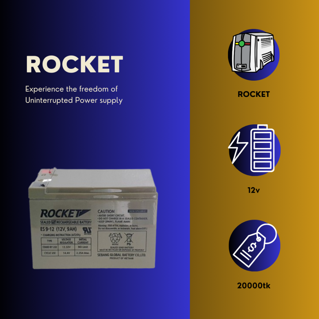 rocket 12v ups battery